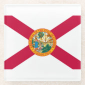 Florida State Flag Design Decor Glazen Onderzetter (Voorkant)