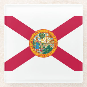 Florida State Flag Design Decor Glazen Onderzetter