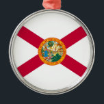 Florida State Flag Design Decor Metalen Ornament<br><div class="desc">Hier is een decor van het de Vlag van de Staat van Florida die op een verscheidenheid van populaire producten wordt voorgesteld. Een geweldig cadeauidee voor alle gelegenheden en iedereen voor een bezoek. Gebruik de link "Bericht" om contact met ons op te nemen met uw speciale ontwerpverzoeken of voor enige...</div>