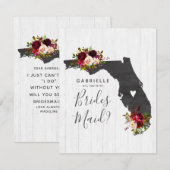 Florida State Floral, je wordt mijn bruidsmeisje Kaart (Voorkant / Achterkant)