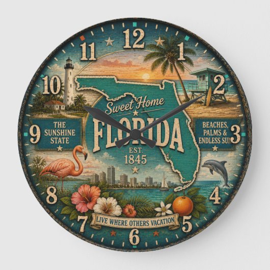 Florida State Heritage Flamingo Beaches Grote Klok (Voorkant)