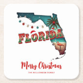 Florida State Holiday Map Kartonnen Onderzetters (Voorkant)