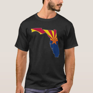 FLORIDA STATE KAART ARIZONA AZ Flag Roots Mannen V T-shirt