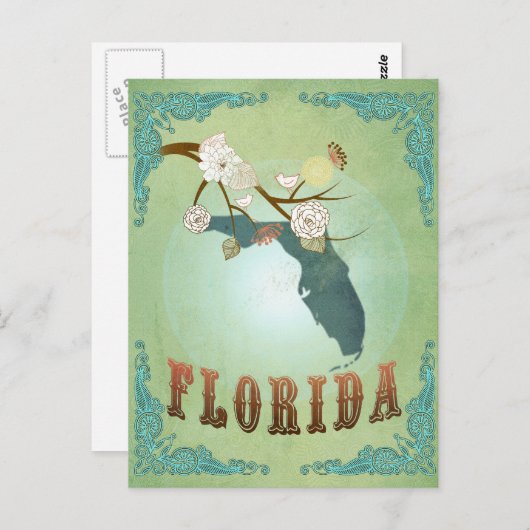 Florida State Kaart - Groen (Voorkant / Achterkant)