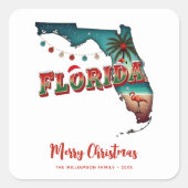 Florida State Kerstkaart Vierkante Sticker (Voorkant)