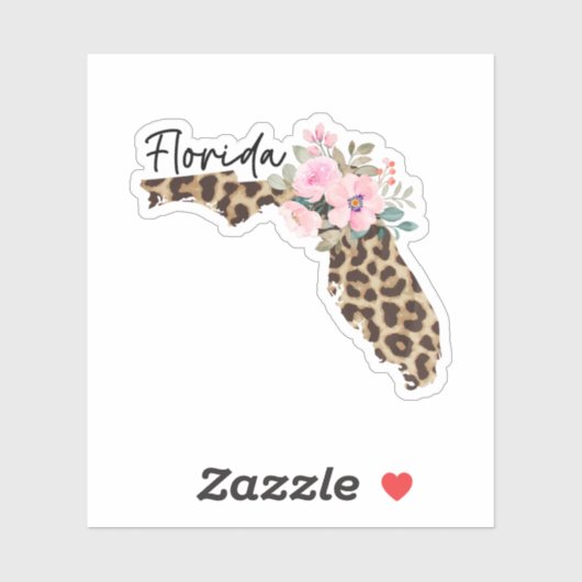 Florida State luipaard print met bloemen Sticker (Vel)
