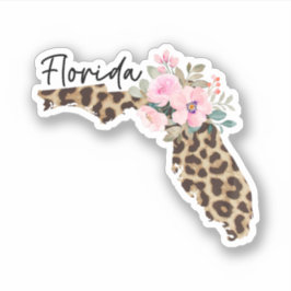 Florida State luipaard print met bloemen Sticker