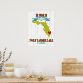 Florida State Map Art - Love Fort Lauderdale Art Poster (Keuken)