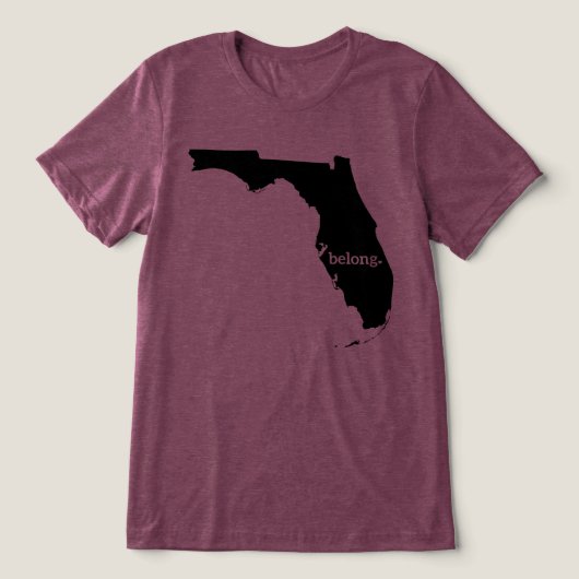 Florida State Map Belong Tri-Blend Shirt (Design voorkant)