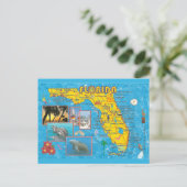 Florida State Map Briefkaart (Staand voorkant)