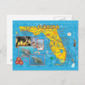 Florida State Map Briefkaart (Voorkant / Achterkant)