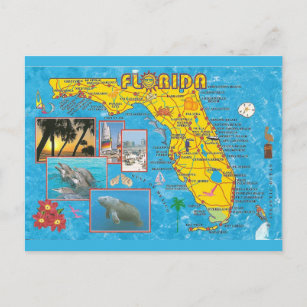 Florida State Map Briefkaart