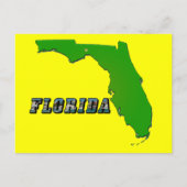 Florida State Map en Text Briefkaart (Voorkant)