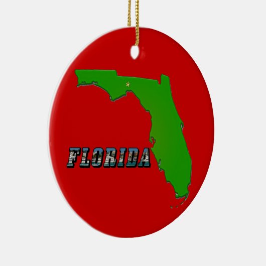 Florida State Map en Text Keramisch Ornament (Rechts)