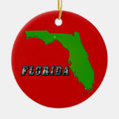 Florida State Map en Text Keramisch Ornament (Voorkant)