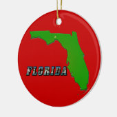 Florida State Map en Text Keramisch Ornament (Links)