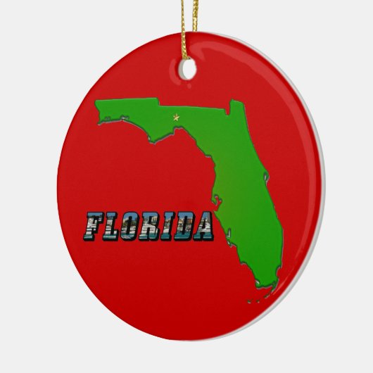 Florida State Map en Text Keramisch Ornament (Links)