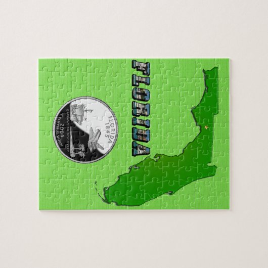Florida State Map en Text Legpuzzel (Horizontaal)