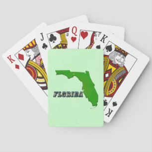 Florida State Map en Text Pokerkaarten