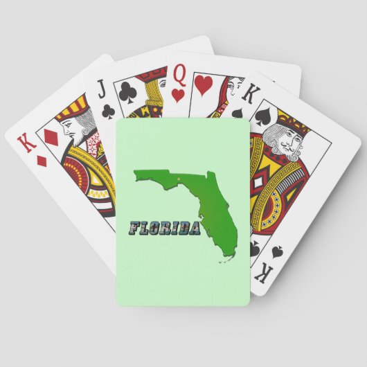 Florida State Map en Text Pokerkaarten (Achterkant)