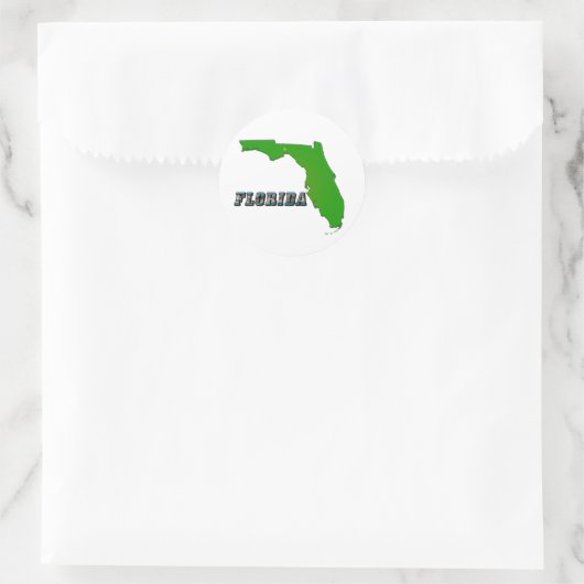 Florida State Map en Text Ronde Sticker (Tas)