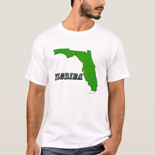Florida State Map en Text T-shirt (Voorkant)