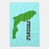 Florida State Map en Text Theedoek (Verticaal)