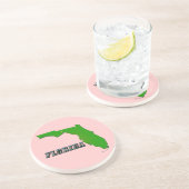 Florida State Map en Text Zandsteen Onderzetter (Zijkant)