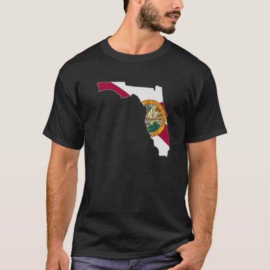 FLORIDA STATE MAP FLORIDA FL Flag Roots Mannen Vro T-shirt (Voorkant)
