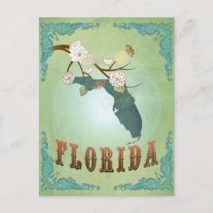 Florida State Map - groen Briefkaart