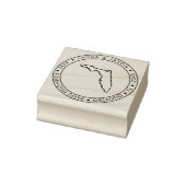 Florida State Map Retouradres Wood Art Stamp Rubberstempel (Stempel)