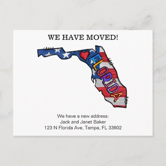 Florida State Moving Announcement-kaarten Briefkaart (Voorkant)