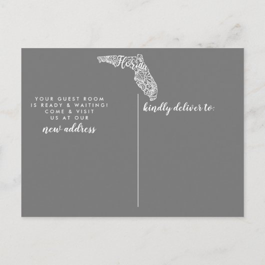 FLORIDA State Moving Announcement Post Card Aankondigingskaart (Achterkant)