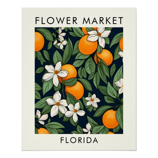 Florida State Oranje bloesem bloemenmarkt Perfect Poster (Voorkant)