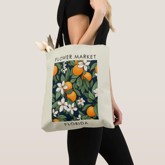 Florida State Oranje bloesem bloemenmarkt Tote Bag (Dichtbij)
