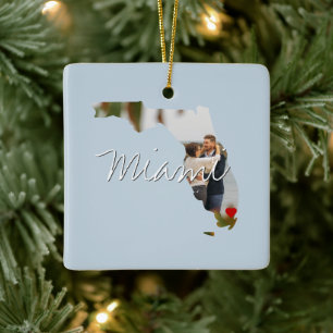 Florida State Photo insert and town name Keramisch Ornament