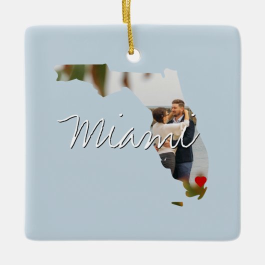 Florida State Photo insert and town name Keramisch Ornament (Voorkant)