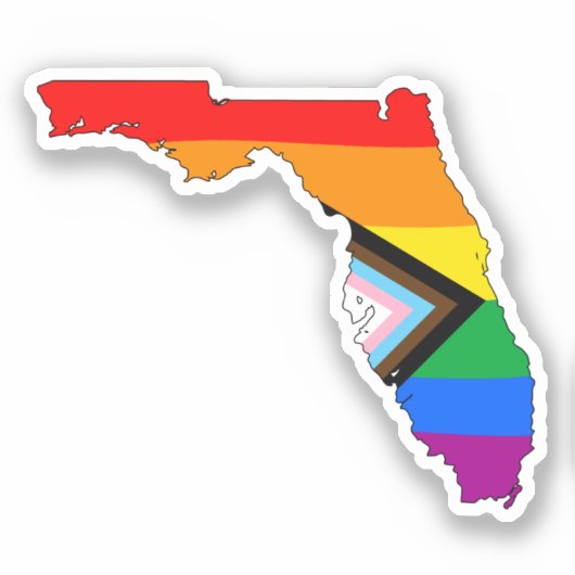 Florida State Pride LGBTQ Progress Pride Sticker (Voorkant)