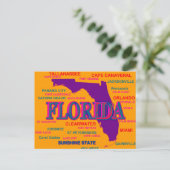 Florida State Pride Map Silhouette Briefkaart (Staand voorkant)