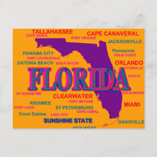 Florida State Pride Map Silhouette Briefkaart