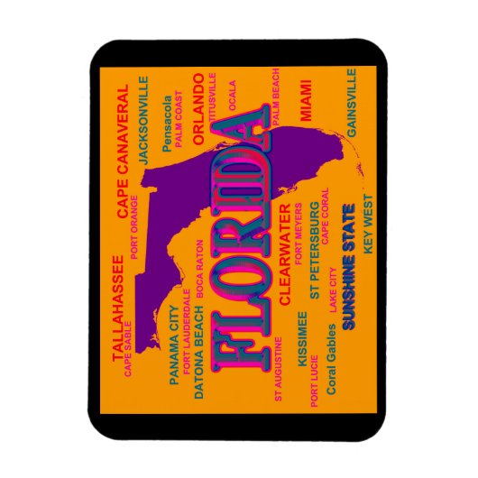 Florida State Pride Map Silhouette Magneet (Verticaal)