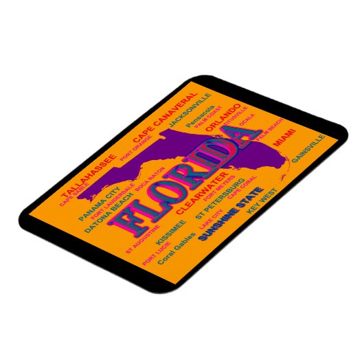 Florida State Pride Map Silhouette Magneet (Linkerzijde)