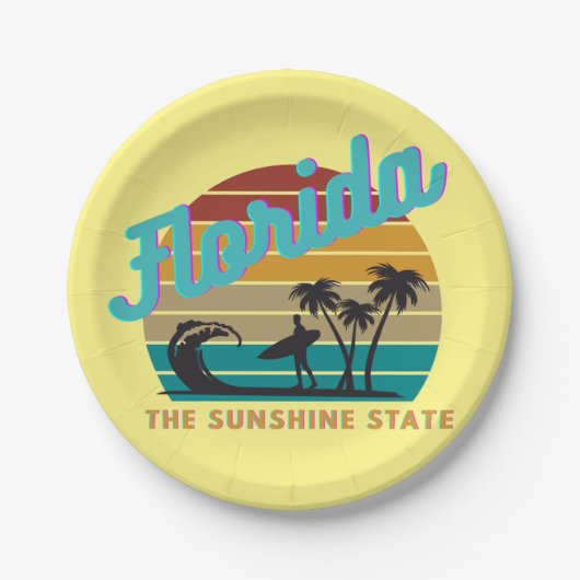 Florida State Retro  Zonsondergang Papieren Bordje (Voorkant)
