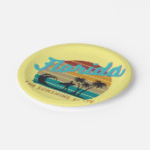 Florida State Retro  Zonsondergang Papieren Bordje (Gekanteld)