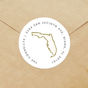 Florida State Return-adreslabels Ronde Sticker