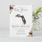 Florida State Rustieke Baby shower Invitation Kaart (Staand voorkant)