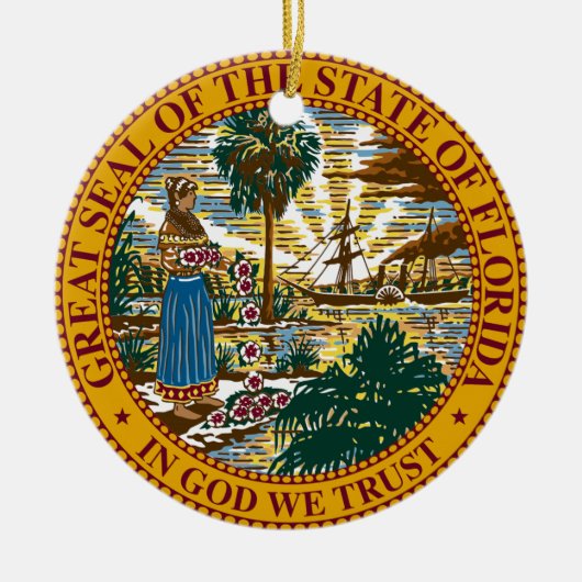 Florida State Seal Keramisch Ornament (Voorkant)