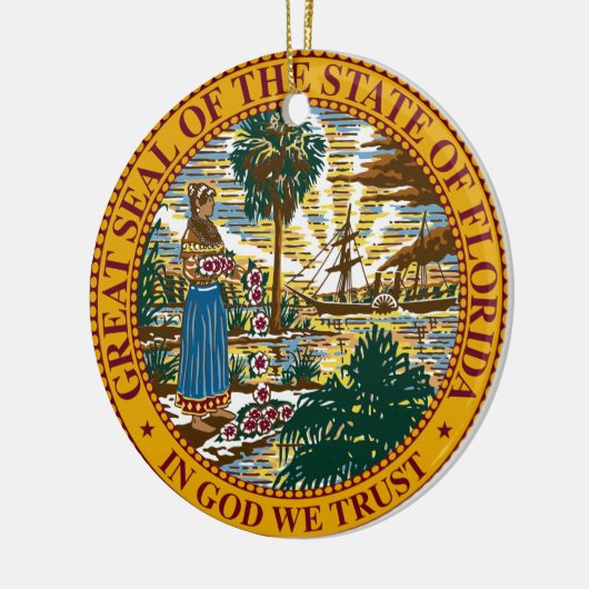 Florida State Seal Keramisch Ornament (Links)