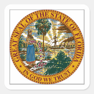 Florida State Seal Vierkante Sticker