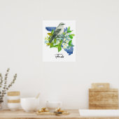 Florida State Shape Orange Blossom Mockingbird Poster (Keuken)